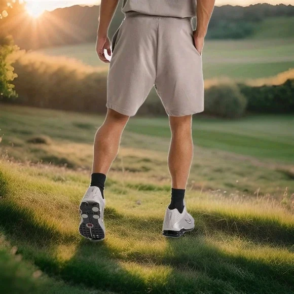 Sonneti London Mens Small Gray Fleece Shorts 9" Inseam -Logo Drawstring, Pockets - Picture 16 of 16